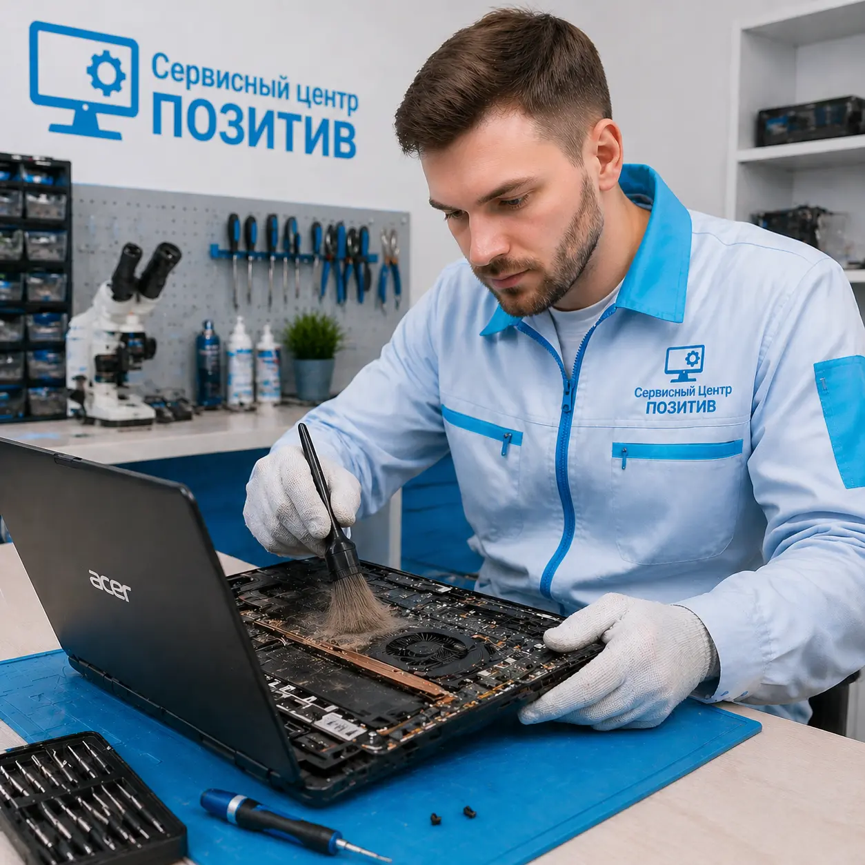 Чистка ноутбука Acer от пыли в Дедовске | Замена термопасты