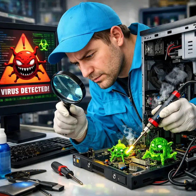 Вылечить компьютерный вирус в Дедовске